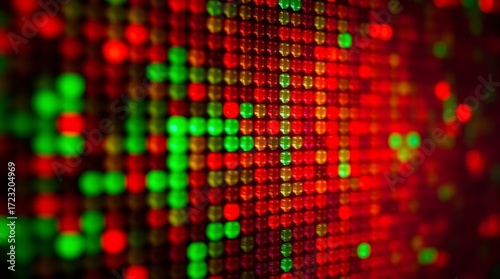 Macro Abstract of RGB Pixel Display Screen with Vibrant Colors