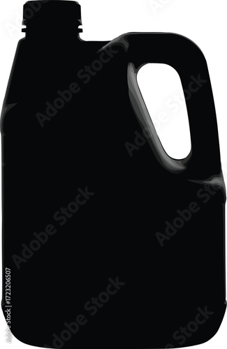 Black plastic chemical gallon jug with handle isolated vector
