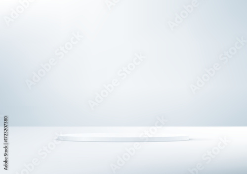 White podium realistic 3d design Luxury minimal wall scene mockup product display. Business backdrop. Vector illustration.