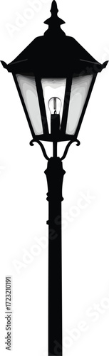 Vintage street lamp post elegant classic outdoor lighting design vector