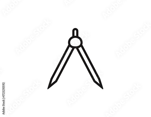 Simple black outline compass