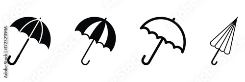 Umbrella icon vector. Vector umbrella collection. Flat icon isolated on the white background. Vector illustration.