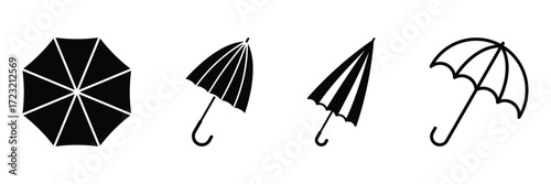 Umbrella icon vector. Vector umbrella collection. Flat icon isolated on the white background. Vector illustration.