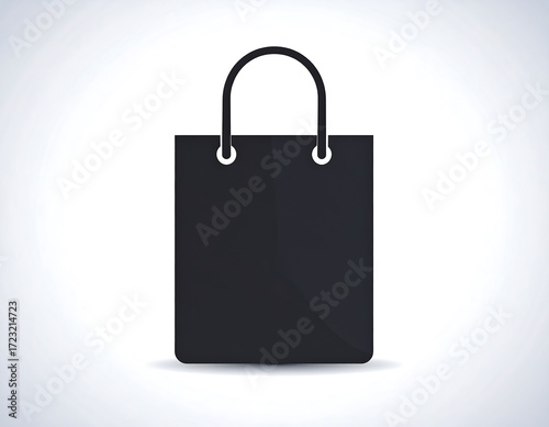 Simple black shopping bag icon