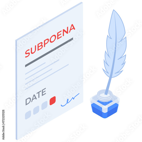 Legal Subpoena and Quill Icon