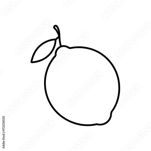 lemon icon simple outline style