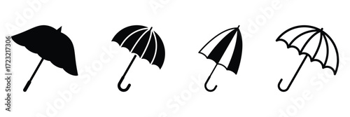 Umbrella icon set. Vector illustration of umbrella icon. Umbrella symbol collection. Umbrella icon. EPS 10.