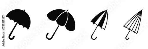 Umbrella icon set. Vector illustration of umbrella icon. Umbrella symbol collection. Umbrella icon. EPS 10.