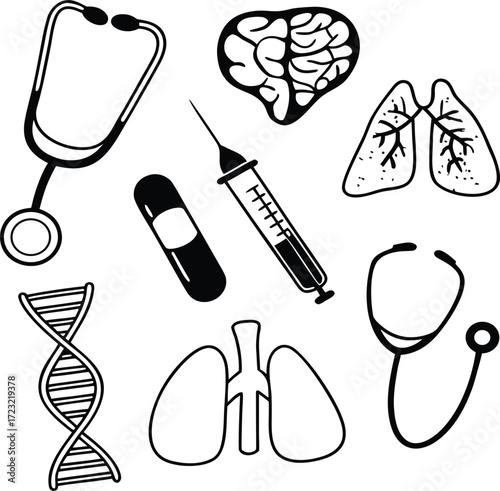 Medical icons set vector illustration collection