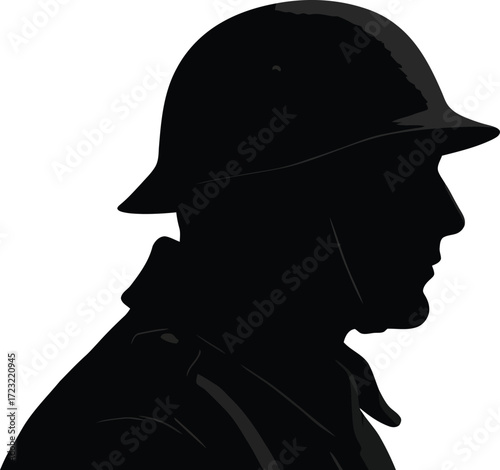 Silhouette detective in hat sherlock holmes style profile vector
