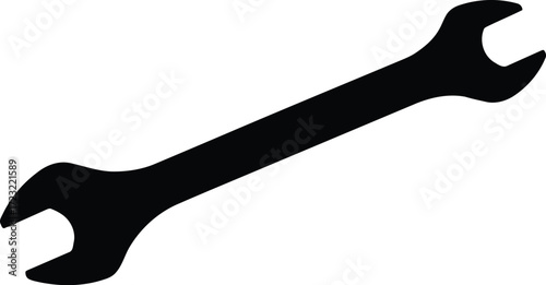 Black silhouette of a wrench on vector
