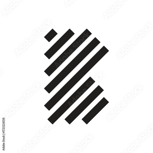 Minimalist geometric letter B logo made of diagonal lines. Perfect for tech, branding, or digital companies.