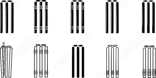  Cricket stumps silhouette, Cricket stumps, Cricket stumps outline, Cricket stumps vector set, Sports stump, Stump, Stumps silhouette