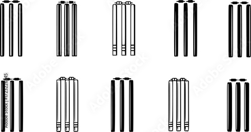  Cricket stumps silhouette, Cricket stumps, Cricket stumps outline, Cricket stumps vector set, Sports stump, Stump, Stumps silhouette