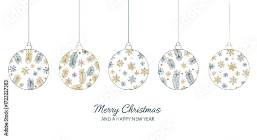 Elegant Christmas ornaments hanging beautifully create a festive and joyful holiday mood perfect for greeting cards and social media posts this season