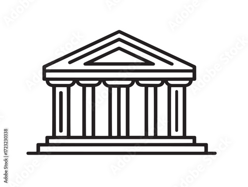 Classical museum structure drawn in professional vector illustration