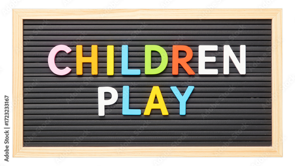 Fototapeta premium Colorful Children Play Letters on Transparent Background, Bright Design Element for Digital Media