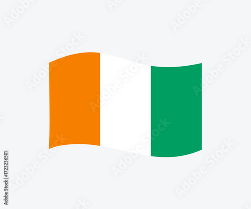 Waving flag of Cote D'ivoire. Official national flag of Cote D'ivoire vector design and illustration.

