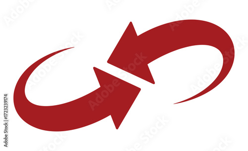 WebVisualize Continuous Improvement with Dynamic Red Arrows Symbolizing Flow and Feedback, Ideal for Business Presentations and Marketing Materials Demonstrating Process and Growth