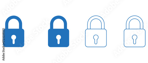 WebKeep your data safe with these modern blue padlock icons perfect for security and privacy designs, offering a modern and reliable look for your digital protection needs