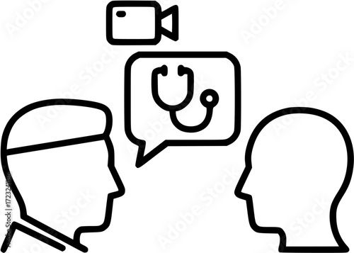 Online doctor consultation telemedicine healthcare virtual medical appointment service concept icon
