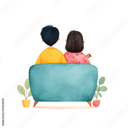 Couple Sitting Together On A Sofa Enjoying A Quiet Moment.