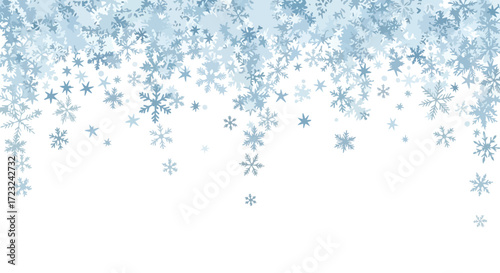 Gentle blue snowflakes drift down creating a magical winter wonderland backdrop for your festive designs and holiday greetings.