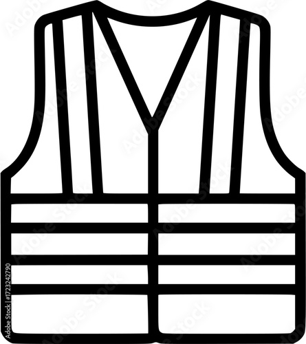 Buy safety vest icon vector illustration for construction work and outdoor activities gear apparel
