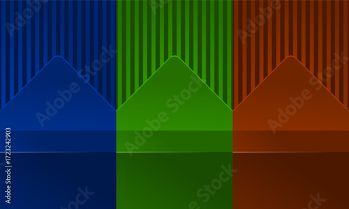 Striking luxury podium with modern aesthetic and vibrant background