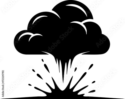 Dramatic explosion effect for game design or marketing, impactful graphic for presentations, dark and powerful, a visual metaphor for change or disruption