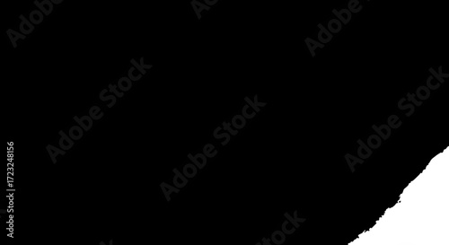Bold black abstract shape tears open to reveal bright white space, creating dynamic contrast and modern design for impactful visual projects