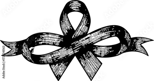 Elegant black ribbon banner design offers a classic, sophisticated touch for any celebratory or commemorative occasion seeking timeless appeal and versatile branding.