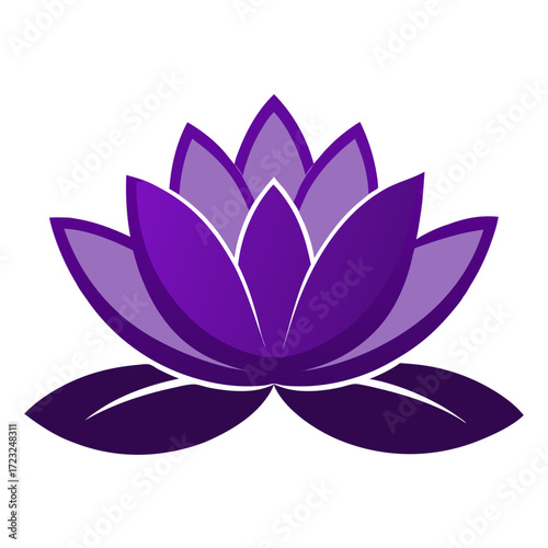  nymphaea alba purple flower silhouette vector on white background