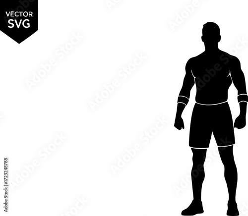 Dynamic male athlete silhouette showcasing power and agility, perfect for sports branding and fitness motivation.