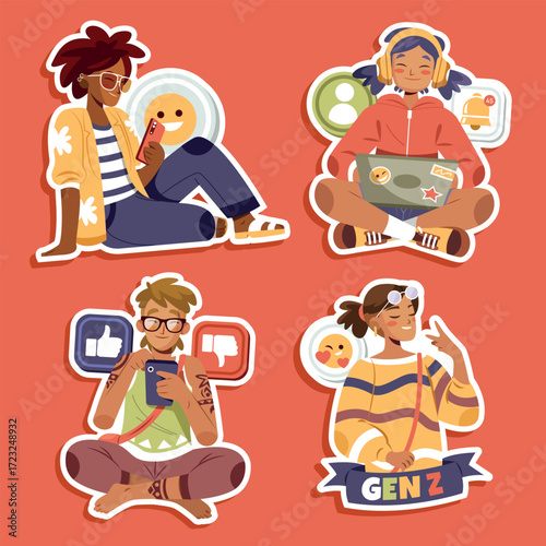 Celebrating Young People and Their Pop Culture Sticker Set