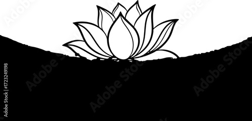 Elegant lotus bloom opening to reveal inner beauty and peace, perfect for wellness, spa, and mindfulness branding