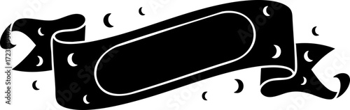 Elegant ribbon banner with decorative crescent moon accents perfect for adding a touch of mystique to your designs