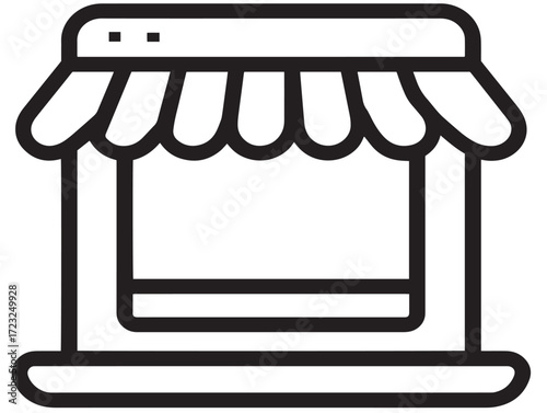 Contemporary online retail icon showing clean minimal vector creativity