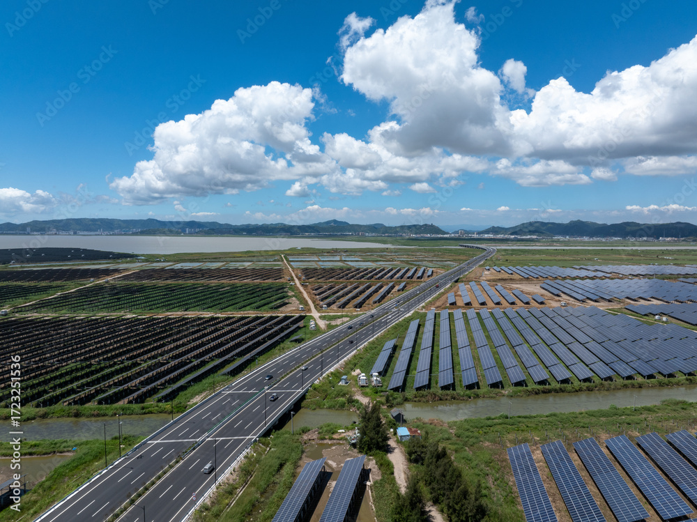 Fototapeta premium solar power station on beach