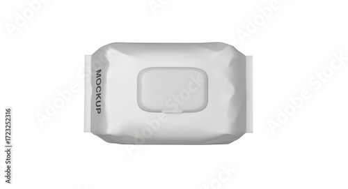 Plastic Wet Wipes Pouch Mockup – Hygiene Tissue, Baby Wipes, Cleaning Product Branding Presentation PSD