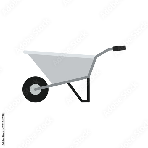 wheelbarrow on white background