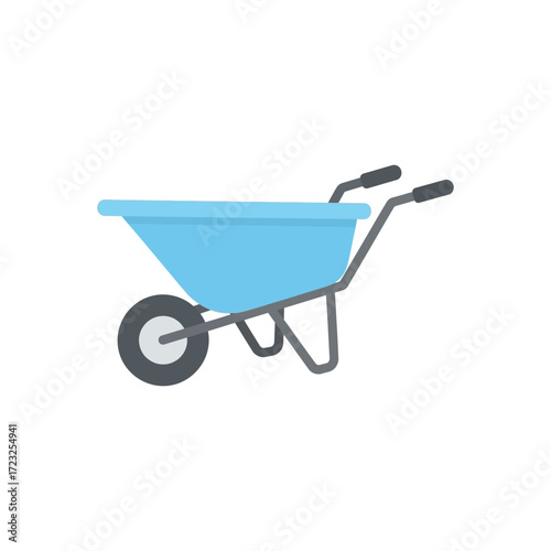 wheelbarrow on white background
