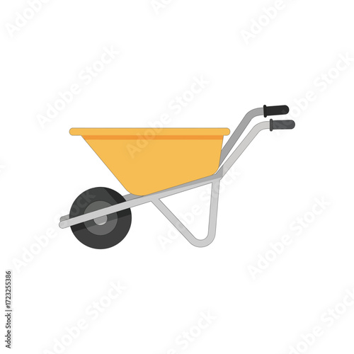 wheelbarrow on white background