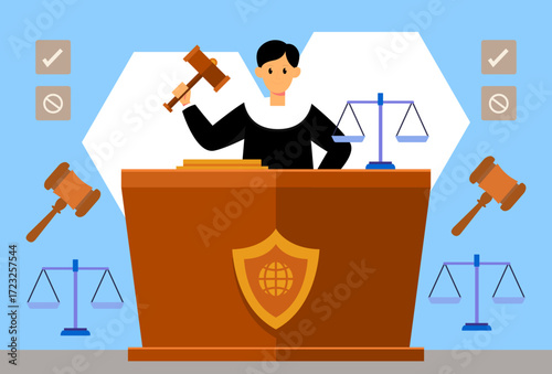 Court Appearance Concept Illustration Vector Style