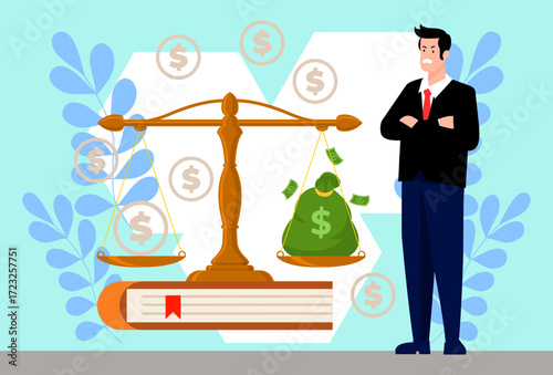 Finance Law Concept Illustration Vector Style