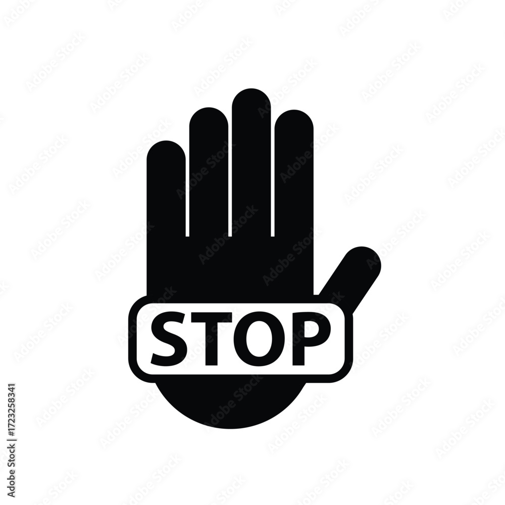 Obraz premium stop icon. Vector stop hand sign