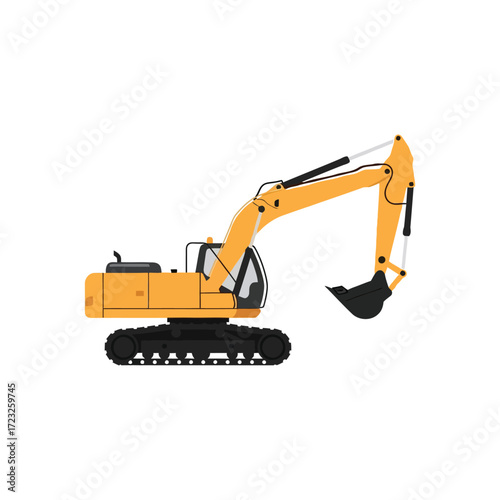 excavator isolated on white