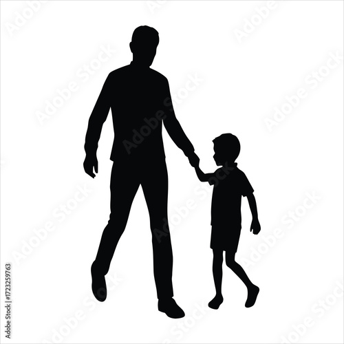 dad and son Silhouette