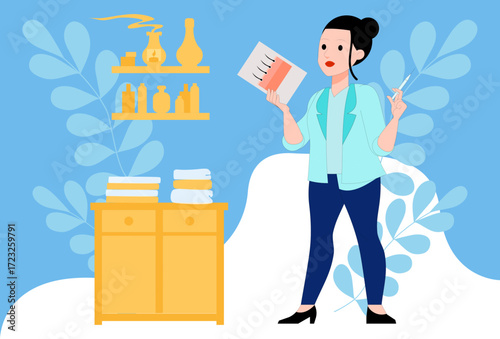 Dermatologist Female Concept Illustration Vector Style
