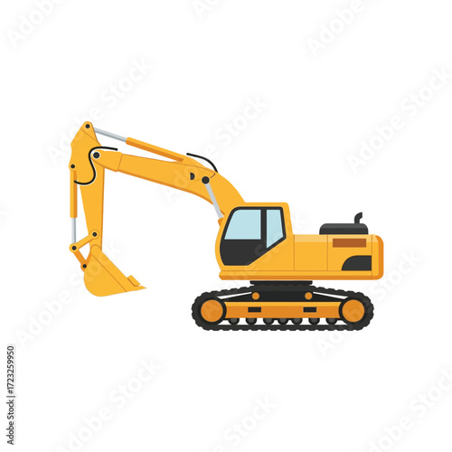 excavator isolated on white